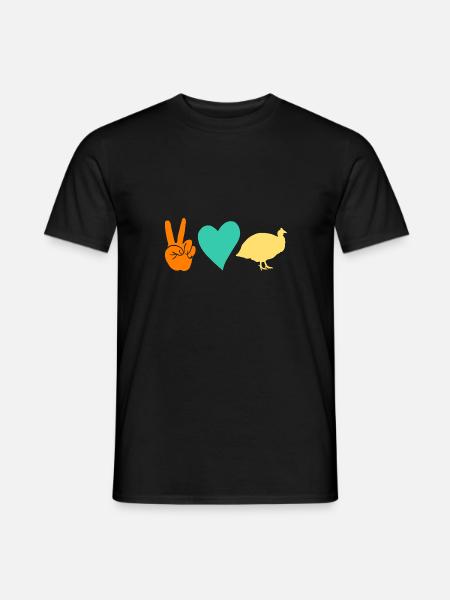 Hühner Hahn Perlhuhn - Männer T-Shirt - Schwarz