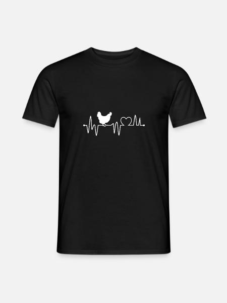 Chickens heartbeat hen - Men's T-Shirt - black