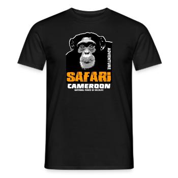 Cameroun - Chimpanzés - T-shirt homme - noir - Devant - AI Model Male 178 light (178cm)