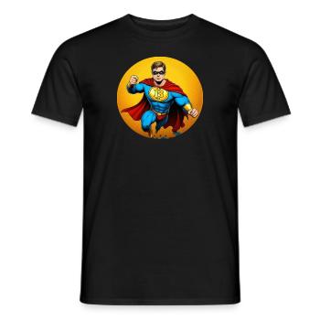 bitcoin superhero flying - Männer T-Shirt - Schwarz - Vorne - AI Model Male 178 light (178cm)
