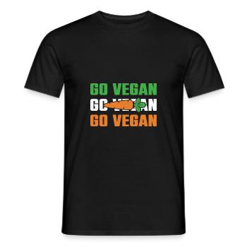 go vegan - Männer T-Shirt - Schwarz - Vorne - AI Model Male 178 light (178cm)