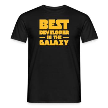 Best Developer In The Galaxy - Men's T-Shirt - black - Front - AI Model Male 178 light (178cm)