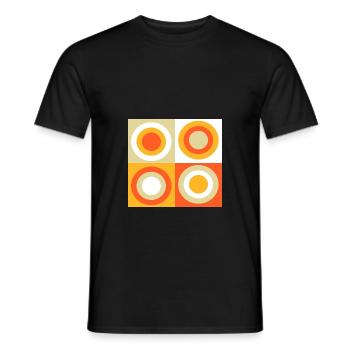 70s Pattern Retro Hippie Flowers Power - Men's T-Shirt - black - Front - AI Model Male 178 light (178cm)