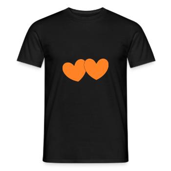 orange heart orange valentine's day - Men's T-Shirt - black - Front - AI Model Male 178 light (178cm)