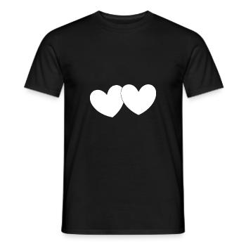 White Heart Valentines - Men's T-Shirt - black - Front - AI Model Male 178 light (178cm)