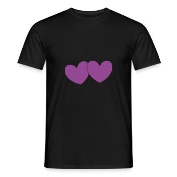 Valentine's Day Heart Violet Couples - Men's T-Shirt - black - Front - AI Model Male 178 light (178cm)