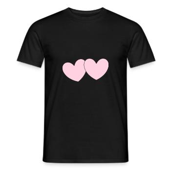 rosarotes Herz Herz rosa rot Herz pink Herzmuster - Männer T-Shirt - Schwarz - Vorne - AI Model Male 178 light (178cm)