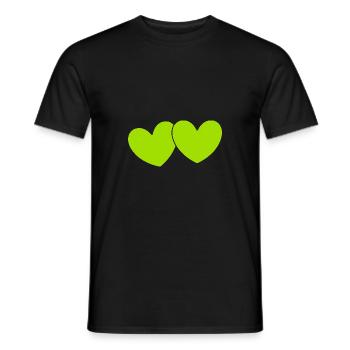 green heart green gift valentine's day - Men's T-Shirt - black - Front - AI Model Male 178 light (178cm)