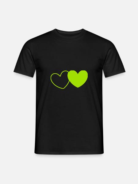 grünes Herz grün Geschenk Valentinstag - Männer T-Shirt - Schwarz