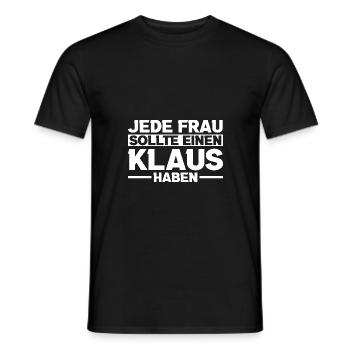 Klaus - Männer T-Shirt - Schwarz - Vorne - AI Model Male 178 light (178cm)