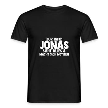 Jonas - Männer T-Shirt - Schwarz - Vorne - AI Model Male 178 light (178cm)