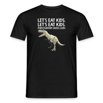 Funny Lets Eat Kids Punctuation Graphic - Men's T-Shirt - black - Front - AI Model Male 178 light (178cm)