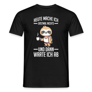 Faultier Heute Mache Ich Nichts Lustige Sprüche Fü - Männer T-Shirt - Schwarz - Vorne - AI Model Male 178 light (178cm)