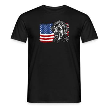Korthals Griffon Amérique Flag Chien Chiens Wilsigns - T-shirt homme - noir - Devant - AI Model Male 178 light (178cm)