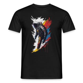Astronaut lost in space - Splash Art Illustration - Männer T-Shirt - Schwarz - Vorne - AI Model Male 178 light (178cm)