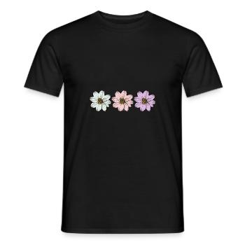 Flower pastel flower flowers pastel flowers lilac - Men's T-Shirt - black - Front - AI Model Male 178 light (178cm)