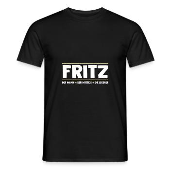 Fritz - Männer T-Shirt - Schwarz - Vorne - AI Model Male 178 light (178cm)