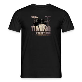 Timing is everything - Männer T-Shirt - Schwarz - Vorne - AI Model Male 178 light (178cm)