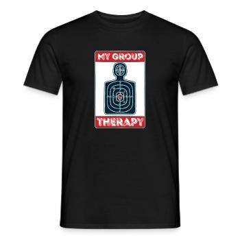 My group therapy - weapon weapon shooting - Men's T-Shirt - black - Front - AI Model Male 178 light (178cm)