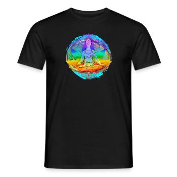 Meditation Yoga Regenbogen Farben Inspiration - Männer T-Shirt - Schwarz - Vorne - AI Model Male 178 light (178cm)