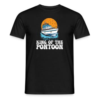 King Of The Pontoon Motorboat Captain Pontooning - Men's T-Shirt - black - Front - AI Model Male 178 light (178cm)