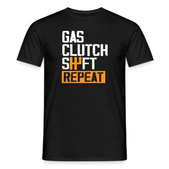 Gas Clutch Shift Repeat Car Lover Engine Mechanic - Men's T-Shirt - black - Front - AI Model Male 178 light (178cm)