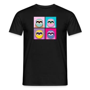 Pop Art Sloth With Sunglasses - T-shirt homme - noir - Devant - AI Model Male 178 light (178cm)