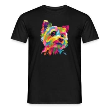 Yorkshire Terrier Yorkie Pop Art chien cadeau graphique - T-shirt homme - noir - Devant - AI Model Male 178 light (178cm)