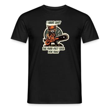 Purrfect Meme Katze DIY Handwerker - Männer T-Shirt - Schwarz - Vorne - AI Model Male 178 light (178cm)