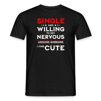 Lustiger Single Spruch - Männer T-Shirt - Schwarz - Vorne - AI Model Male 178 light (178cm)