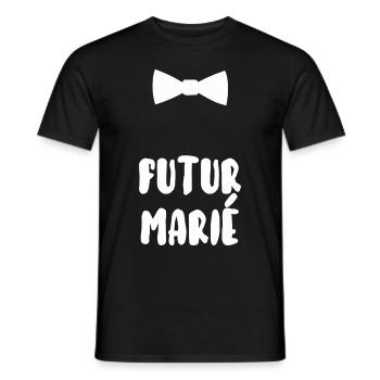 Futur marié - T-shirt homme - noir - Devant - AI Model Male 178 light (178cm)