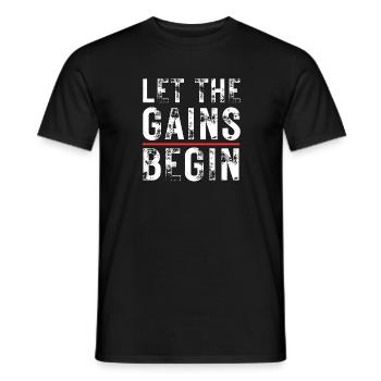 Let The Gains Begin - Männer T-Shirt - Schwarz - Vorne - AI Model Male 178 light (178cm)