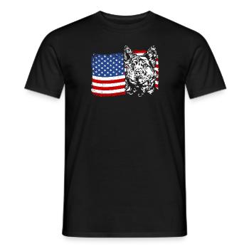 Hongrois Mudi Amérique Drapeau Chiens Chien Wilsigns - T-shirt homme - noir - Devant - AI Model Male 178 light (178cm)