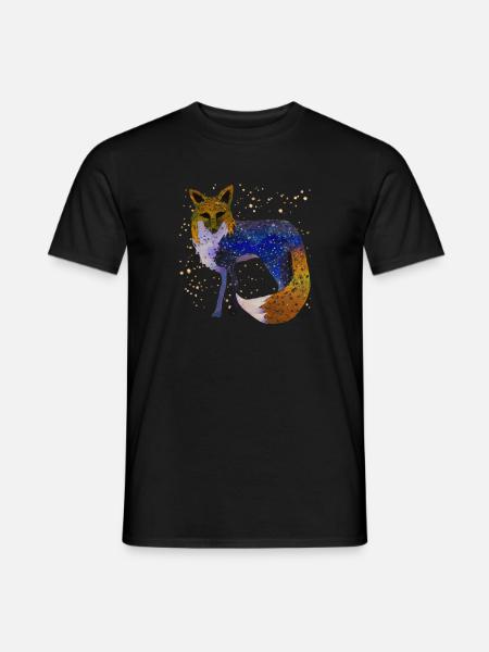 Fuchs bei Nacht - Männer T-Shirt - Schwarz