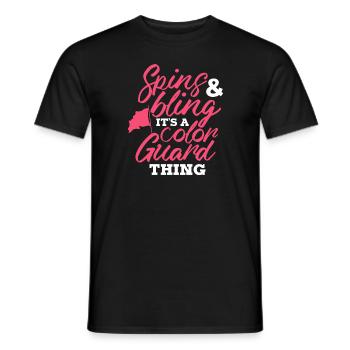 Spins bling C’est un truc de garde de couleur - T-shirt homme - noir - Devant - AI Model Male 178 light (178cm)