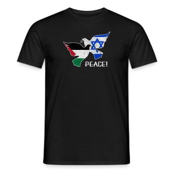 Paix pour Israël et la Palestine - T-shirt homme - noir - Devant - AI Model Male 178 light (178cm)