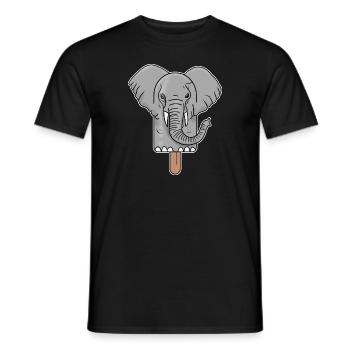 Elephant Head Popsicle - Men's T-Shirt - black - Front - AI Model Male 178 light (178cm)