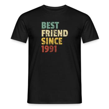 Meilleur ami depuis 1991 Slogan d’anniversaire drôle - T-shirt homme - noir - Devant - AI Model Male 178 light (178cm)