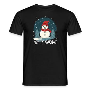 Let it snow - Schneemann - Winter - Männer T-Shirt - Schwarz - Vorne - AI Model Male 178 light (178cm)