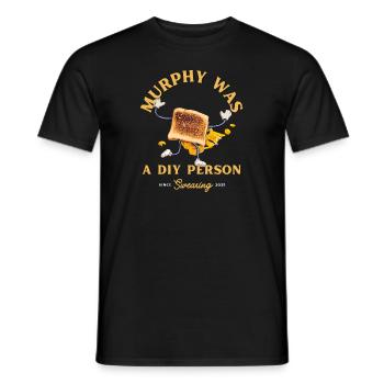 Funny shirt - Murphy’s Law for DIY Fans - Men's T-Shirt - black - Front - AI Model Male 178 light (178cm)