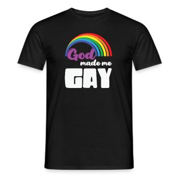 LBGT Flag Gay Pride Dieu humain m’a fait gay - T-shirt homme - noir - Devant - AI Model Male 178 light (178cm)