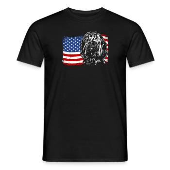 Briard America Flag Dogs Wilsigns - T-shirt homme - noir - Devant - AI Model Male 178 light (178cm)