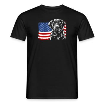 Chesapeake Bay Retriever America Flag Dogs - T-shirt homme - noir - Devant - AI Model Male 178 light (178cm)