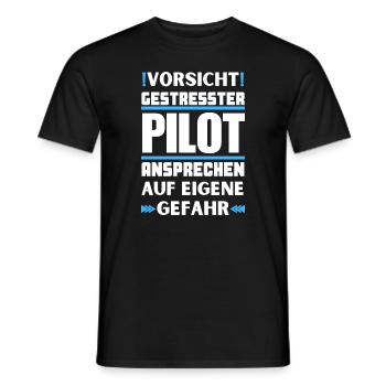 Ne parlez pas à un pilote stressé ! - T-shirt homme - noir - Devant - AI Model Male 178 light (178cm)