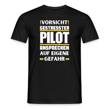 Don't talk to a stressed pilot! - Men's T-Shirt - black - Front - AI Model Male 178 light (178cm)