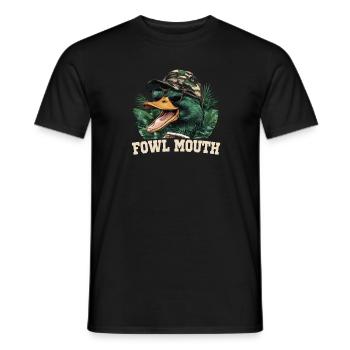 Canard à bouche de volaille fraîche au coucher du soleil avec camouflage - T-shirt homme - noir - Devant - AI Model Male 178 light (178cm)