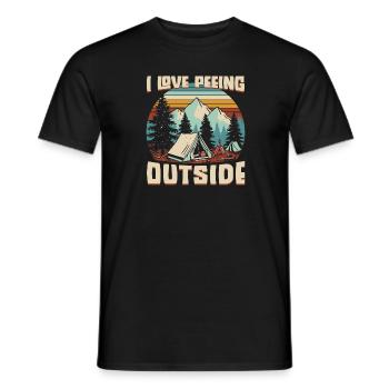 I love outdoors doing camping nature mountains - Men's T-Shirt - black - Front - AI Model Male 178 light (178cm)