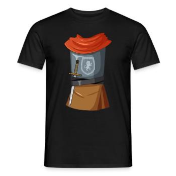Boys Knight Costume Halloween Knight - Men's T-Shirt - black - Front - AI Model Male 178 light (178cm)