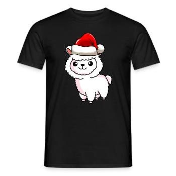 Alpaka Comic Weihnachten - Männer T-Shirt - Schwarz - Vorne - AI Model Male 178 light (178cm)