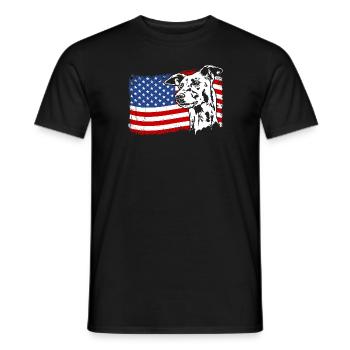 Greyhound America Flag Greyhound Dogs Wilsigns - T-shirt homme - noir - Devant - AI Model Male 178 light (178cm)